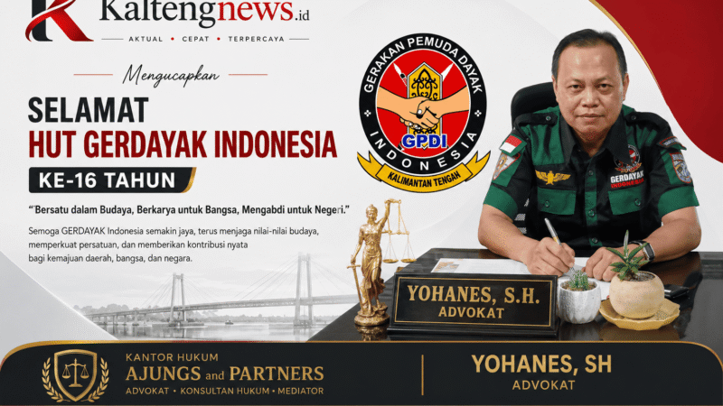Yohanes, SH Sampaikan Ucapan Selamat HUT Ke-16 GERDAYAK Indonesia