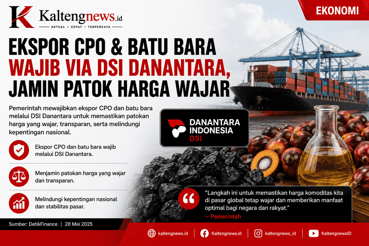 Ekspor CPO dan Batu Bara Wajib Lewat DSI Danantara, Pemerintah Klaim Jaga Harga Tetap Wajar