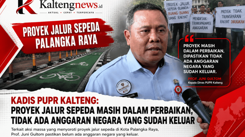 Kadis PUPR Kalteng Tegaskan Proyek Jalur Sepeda Palangka Raya Masih Tahap Perbaikan