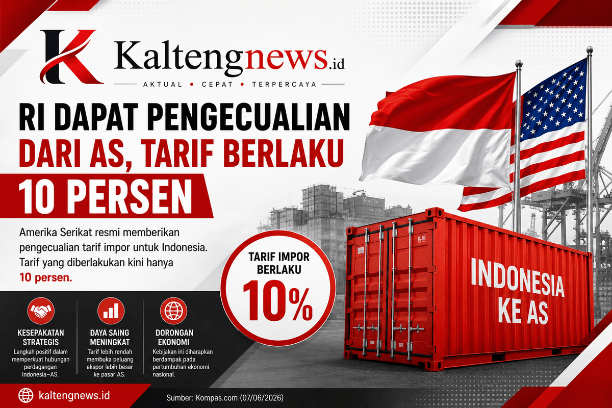 RI Dapat Pengecualian Tarif AS, Produk Indonesia Tetap Dikenakan Tarif Dasar 10 Persen
