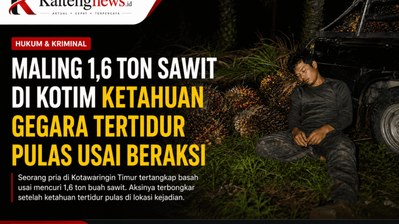 Diduga Curi 1,6 Ton Buah Sawit, Pria di Kotim Diamankan Setelah Tertidur di Lokasi