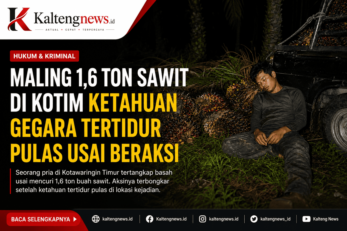Diduga Curi 1,6 Ton Buah Sawit, Pria di Kotim Diamankan Setelah Tertidur di Lokasi