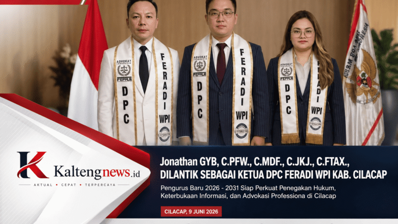 Jonathan GYB Dilantik sebagai Ketua DPC FERADI WPI Kabupaten Cilacap Periode 2026–2031