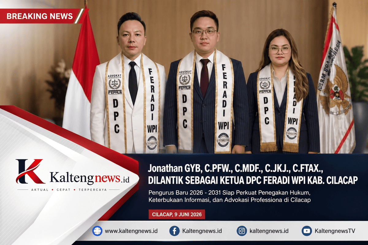 Jonathan GYB Dilantik sebagai Ketua DPC FERADI WPI Kabupaten Cilacap Periode 2026–2031