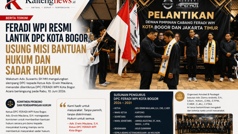 FERADI WPI Lantik Pengurus DPC Kota Bogor, Fokus Perluas Akses Bantuan Hukum bagi Masyarakat