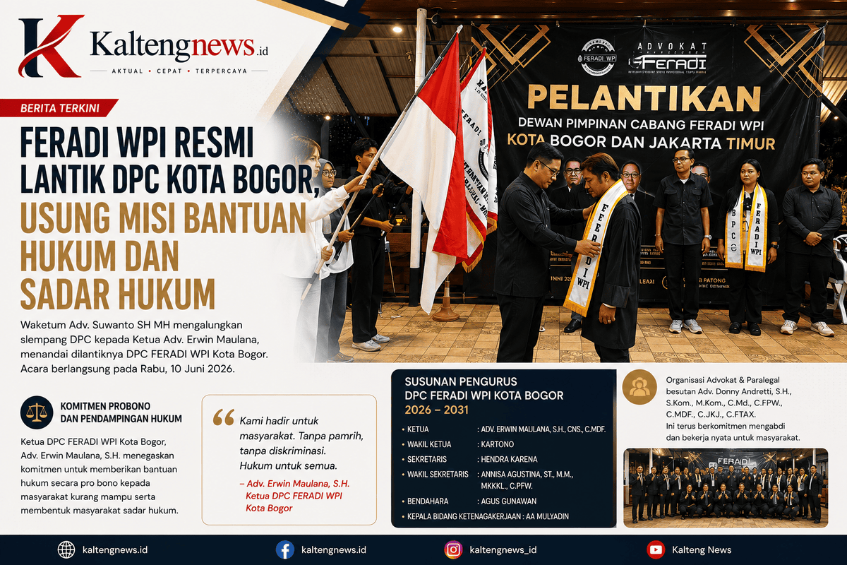FERADI WPI Lantik Pengurus DPC Kota Bogor, Fokus Perluas Akses Bantuan Hukum bagi Masyarakat