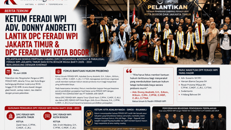 FERADI WPI Lantik Pengurus DPC Jakarta Timur dan Kota Bogor Periode 2026–2031