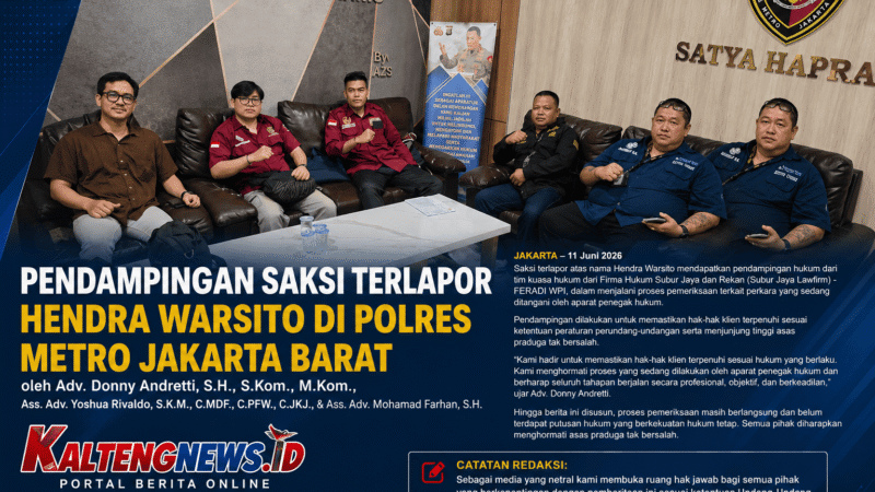 Pendampingan Hukum Saksi Terlapor di Polres Metro Jakarta Barat, Kuasa Hukum Minta Proses Berjalan Profesional dan Objektif
