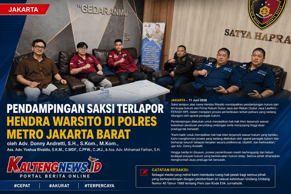 Pendampingan Hukum Saksi Terlapor di Polres Metro Jakarta Barat, Kuasa Hukum Minta Proses Berjalan Profesional dan Objektif