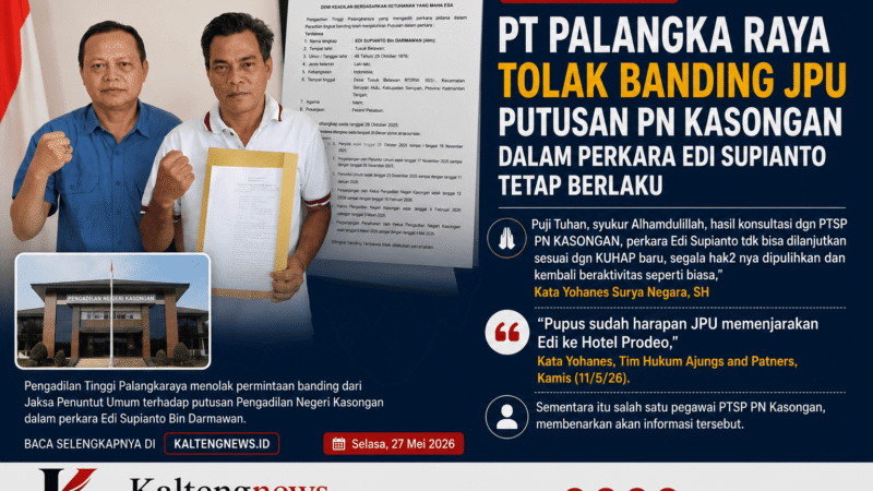 Banding JPU Kandas, Edi Supianto Peroleh Kepastian Hukum