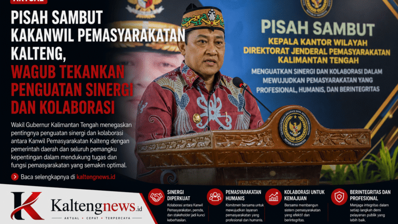 Pisah Sambut Kakanwil Pemasyarakatan Kalteng, Wagub Tekankan Penguatan Sinergi dan Kolaborasi Antarinstansi