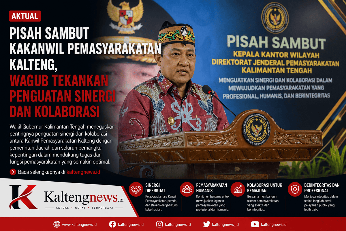 Pisah Sambut Kakanwil Pemasyarakatan Kalteng, Wagub Tekankan Penguatan Sinergi dan Kolaborasi Antarinstansi