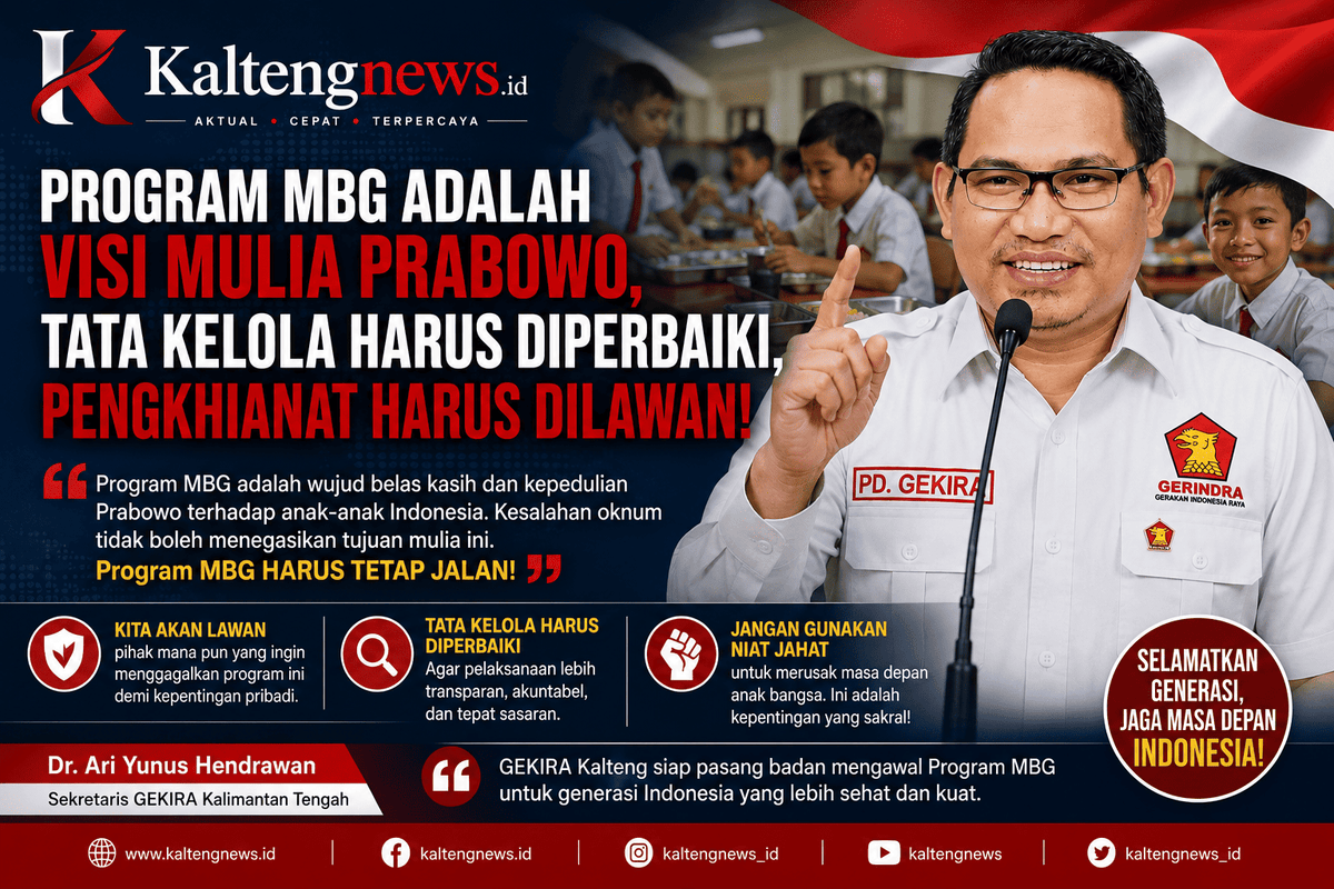 Program MBG Dinilai Visi Strategis Prabowo, GEKIRA Kalteng Minta Tata Kelola Diperkuat