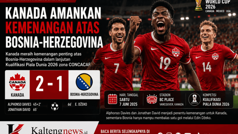 Kanada Gagal Menang, Bosnia-Herzegovina Tahan Imbang Tuan Rumah di Piala Dunia 2026