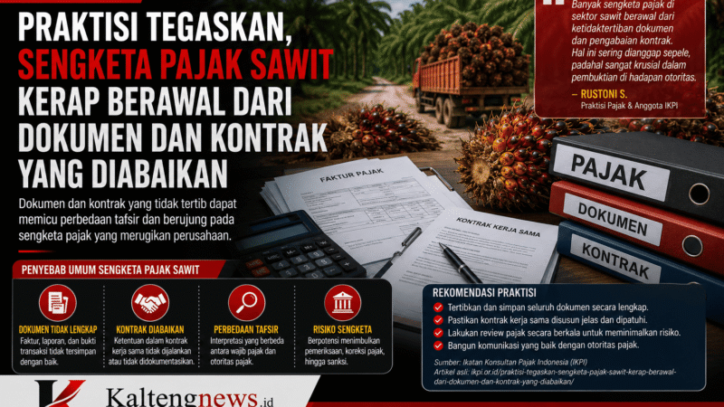 Praktisi Pajak Soroti Sengketa Sawit, Ketertiban Dokumen dan Kontrak Dinilai Jadi Kunci Kepatuhan