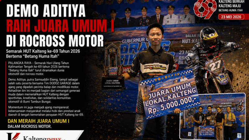 Demo Aditiya Raih Juara Umum I Rocross Motor HUT Kalteng ke-69