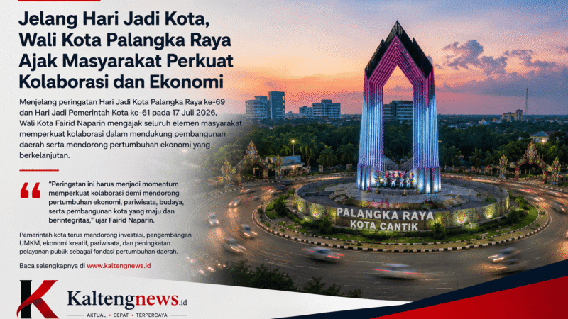 Jelang Hari Jadi Kota, Wali Kota Palangka Raya Ajak Warga Perkuat Kolaborasi dan Dorong Pertumbuhan Ekonomi