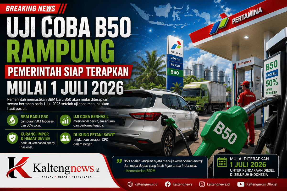 Uji Coba B50 Rampung, Pemerintah Siap Berlakukan BBM Baru Mulai 1 Juli 2026