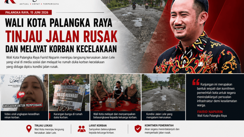 Wali Kota Palangka Raya Tinjau Jalan Lele dan Melayat Korban Kecelakaan yang Diduga Dipicu Jalan Rusak