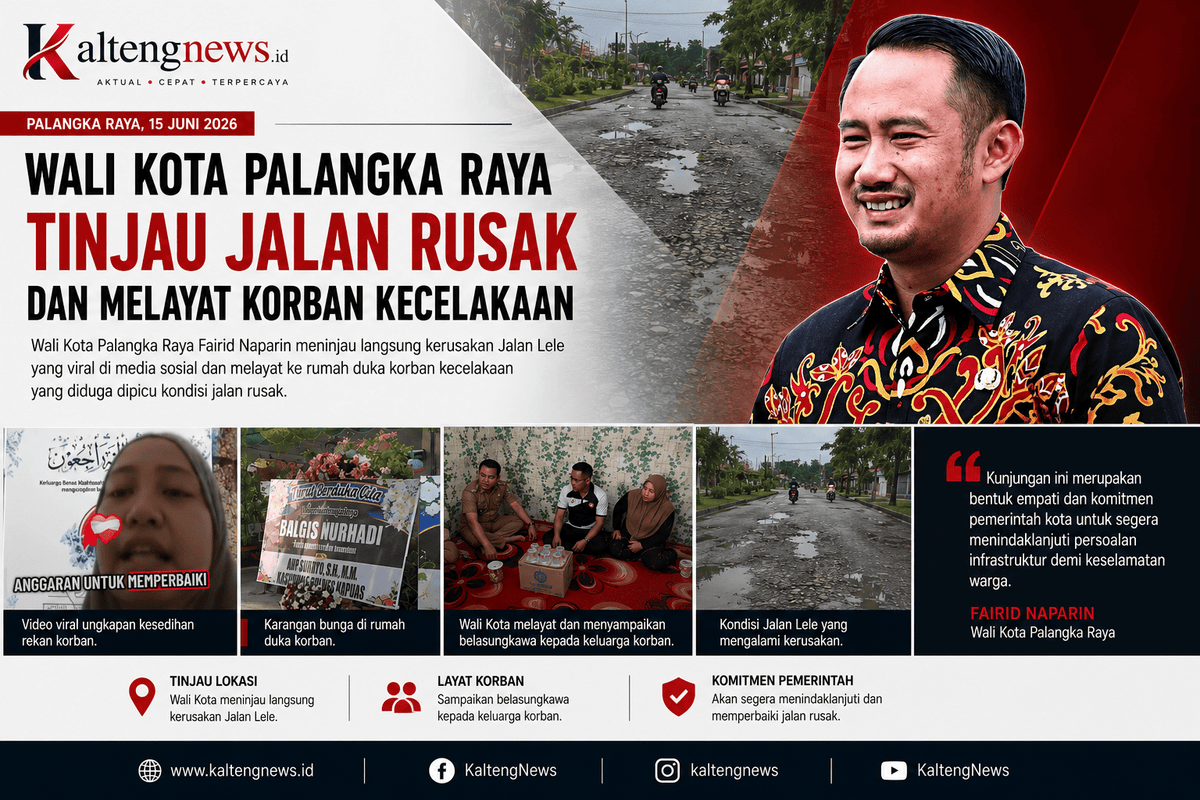 Wali Kota Palangka Raya Tinjau Jalan Lele dan Melayat Korban Kecelakaan yang Diduga Dipicu Jalan Rusak