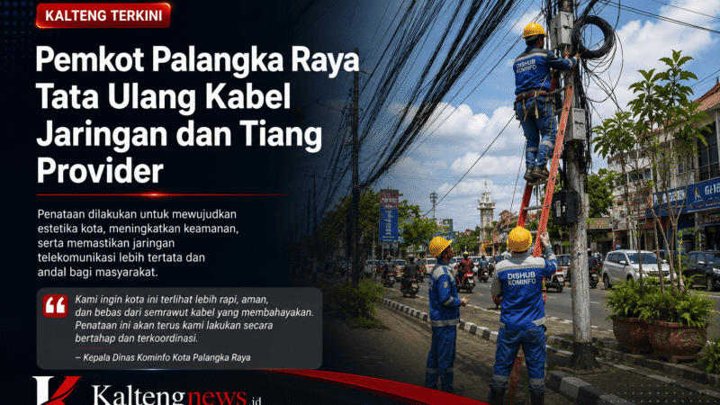 Pemkot Palangka Raya Tata Ulang Kabel Semrawut dan Tiang Provider