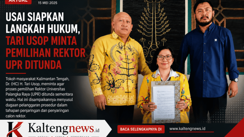 Tari Usop Minta Pilrek UPR Ditunda, Soroti Dugaan Cacat Prosedur