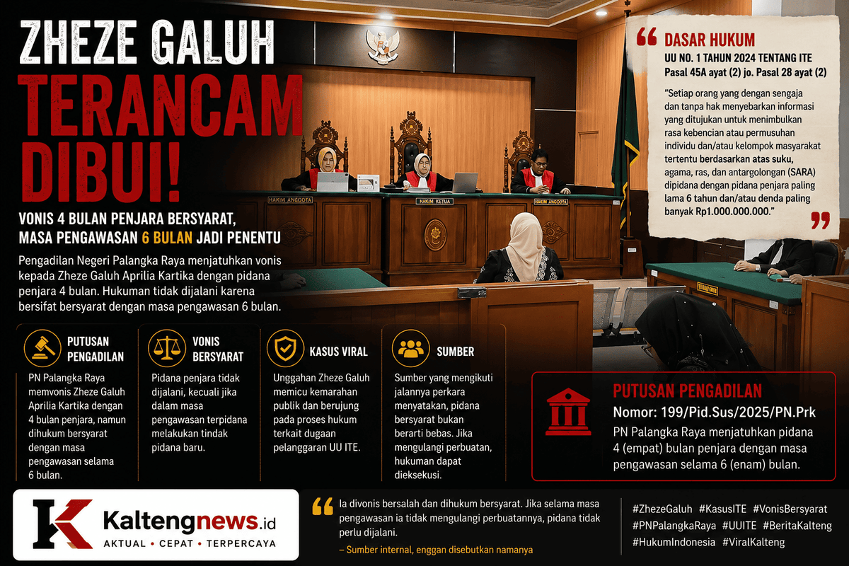 Zheze Galuh Terancam Dibui Jika Langgar Masa Pengawasan