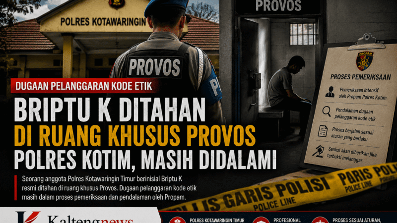Briptu K Ditahan di Ruang Khusus Provos, Dugaan Pelanggaran Kode Etik Masih Didalami