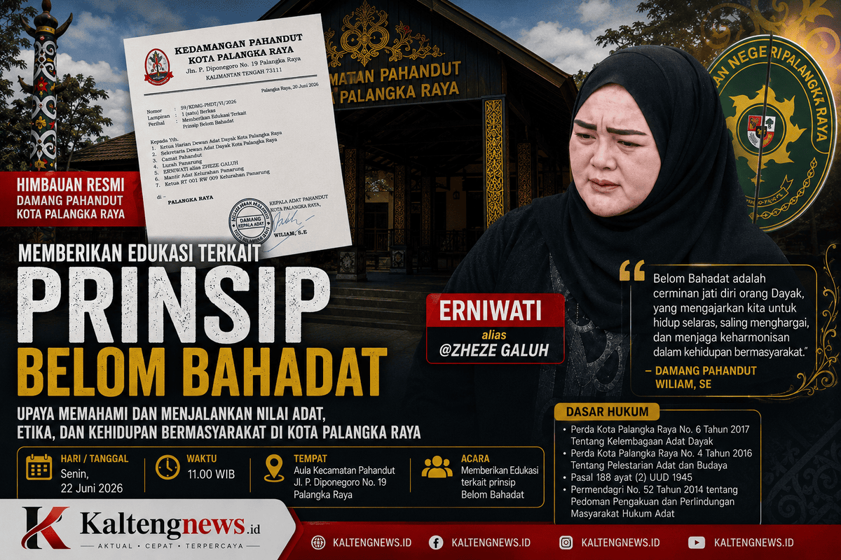 Damang Pahandut Panggil Zheze Galuh, Berikan Edukasi Prinsip Belom Bahadat