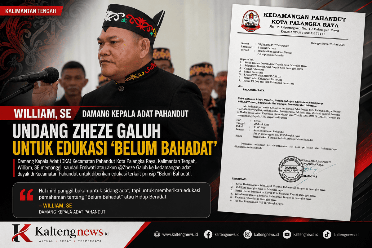 Damang Pahandut Panggil Zheze Galuh, Edukasi “Belum Bahadat” Jadi Sorotan