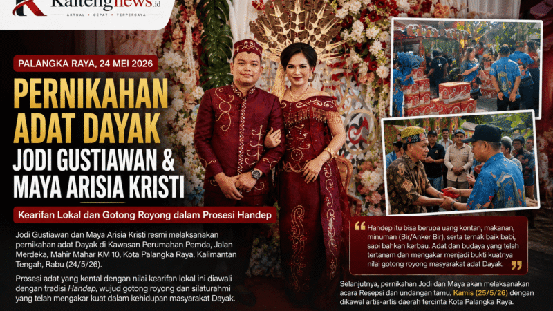 Handep Hidup dalam Pernikahan Adat Dayak, Jodi dan Maya Jaga Warisan Leluhur
