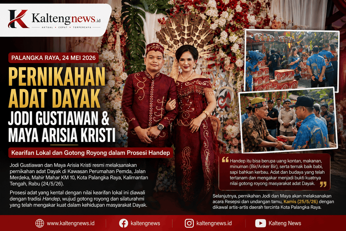 Handep Hidup dalam Pernikahan Adat Dayak, Jodi dan Maya Jaga Warisan Leluhur