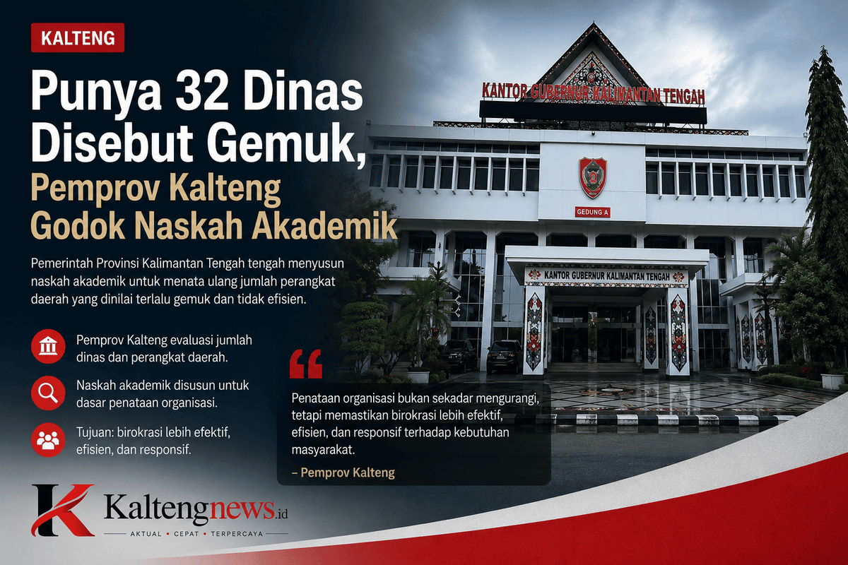 Pemprov Kalteng Godok Naskah Akademik, Struktur 32 Dinas Dinilai Terlalu Gemuk