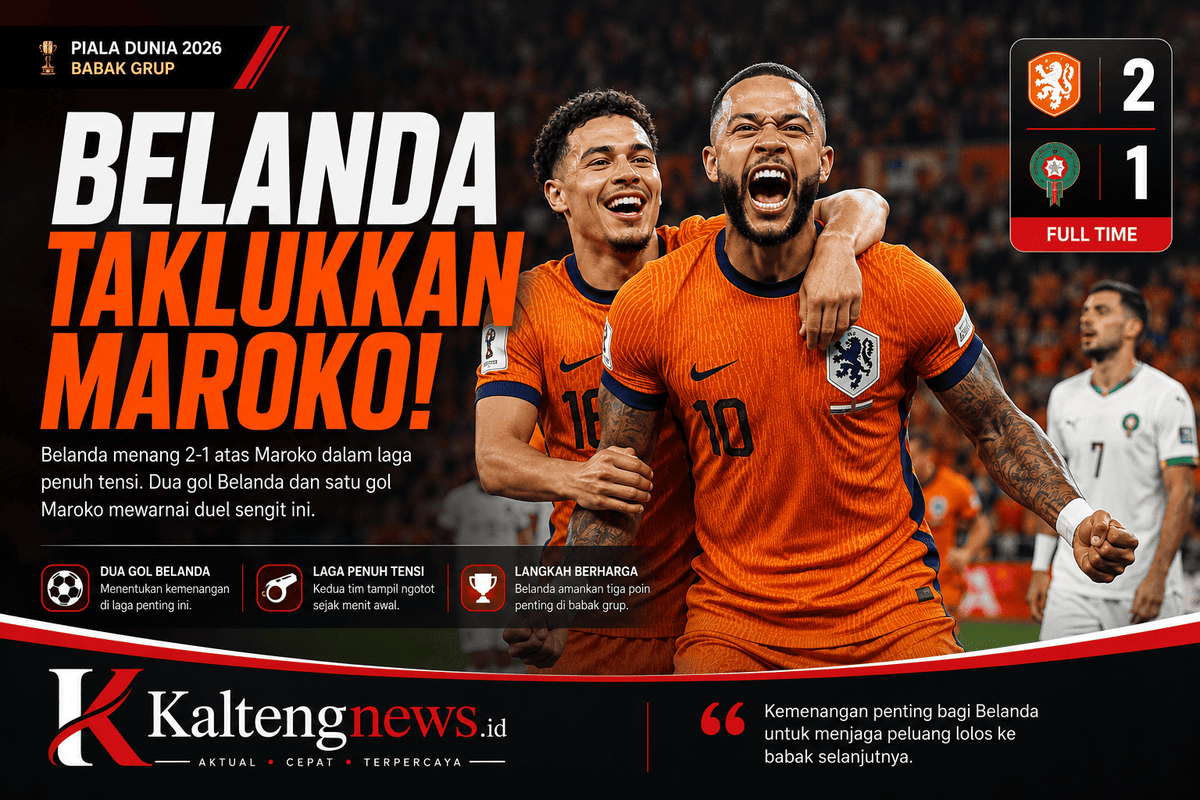 Belanda Taklukkan Maroko 2-1, Oranje Jaga Asa di Piala Dunia 2026
