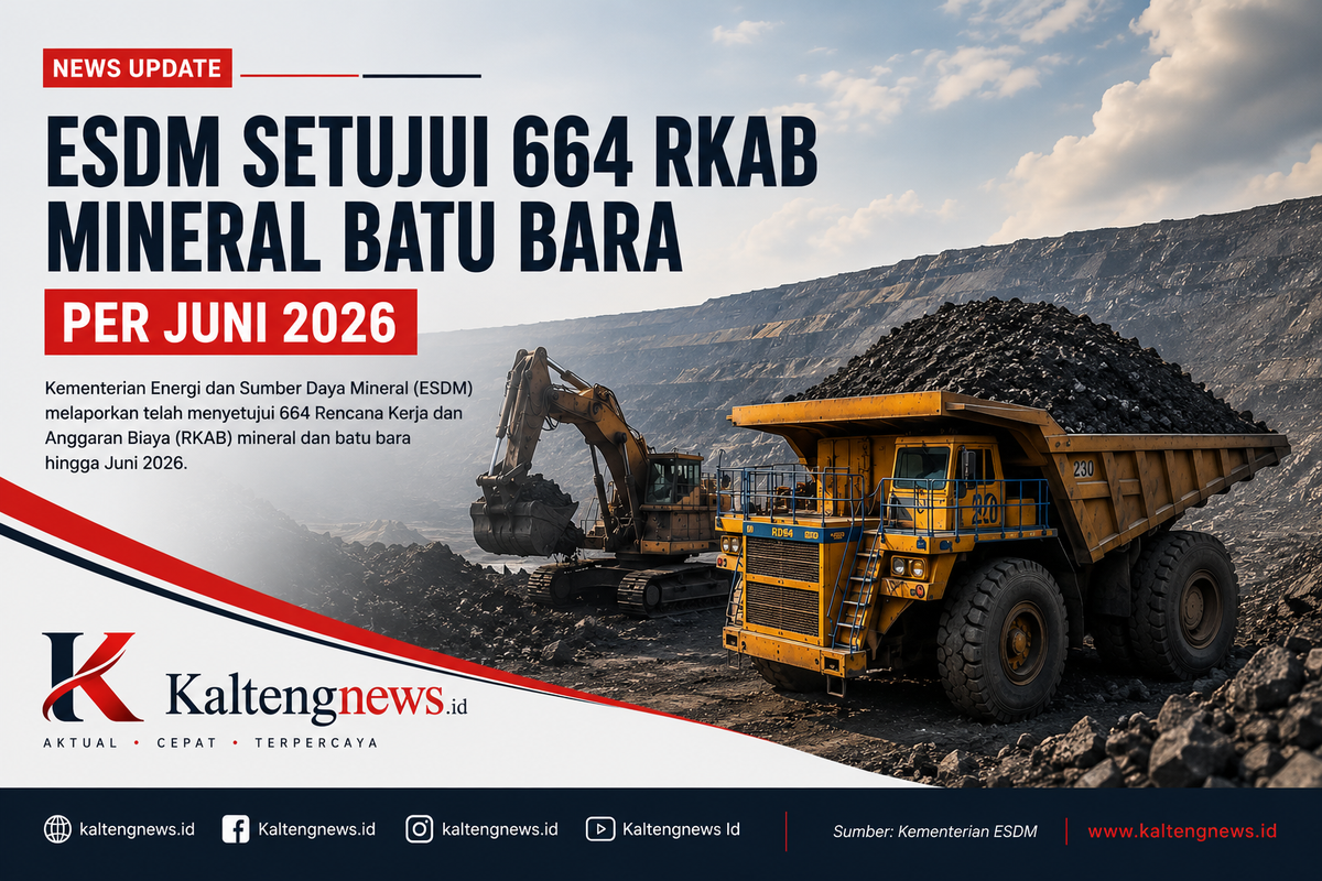 ESDM Setujui 664 RKAB Minerba hingga Juni 2026, Pemerintah Perkuat Kendali Produksi dan Hilirisasi Nasional