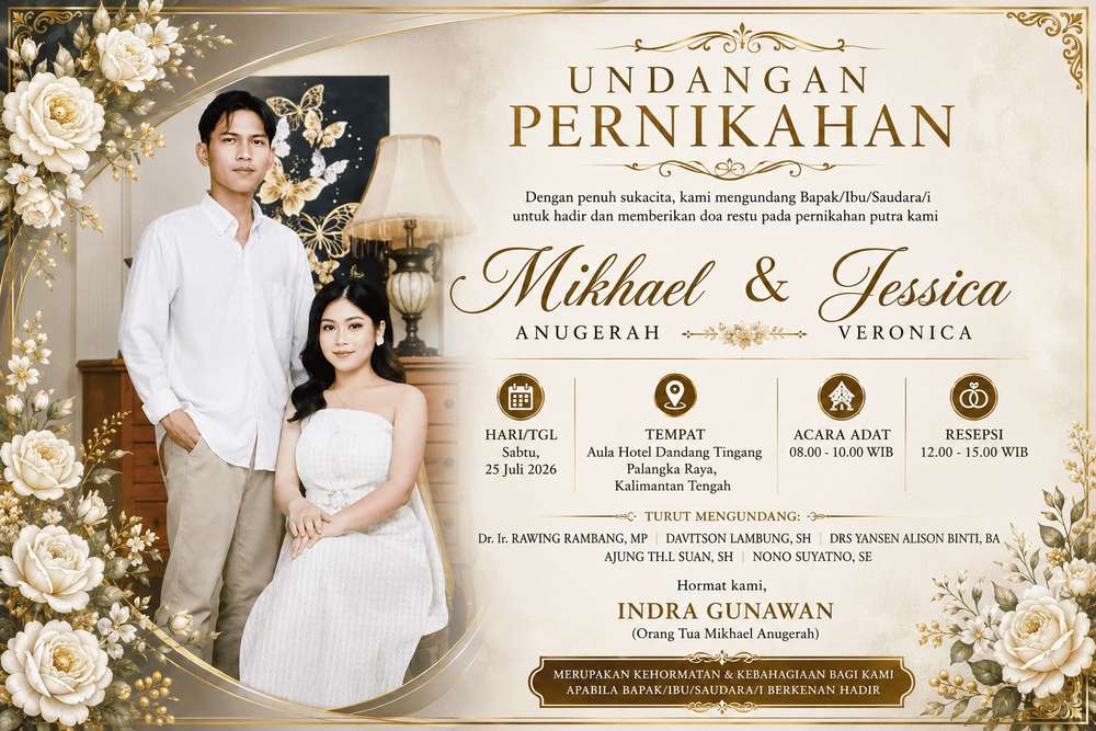 Putra Pimpinan Redaksi Kaltengnews.id Menikah, Mikhael dan Jessica Siap Mengawali Babak Baru Kehidupan