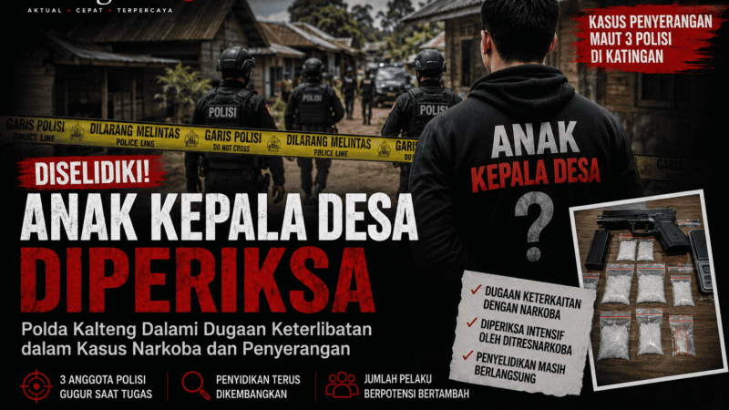 Anak Kepala Desa Diperiksa, Polda Kalteng Dalami Kasus Penyerangan Tewaskan Tiga Polisi
