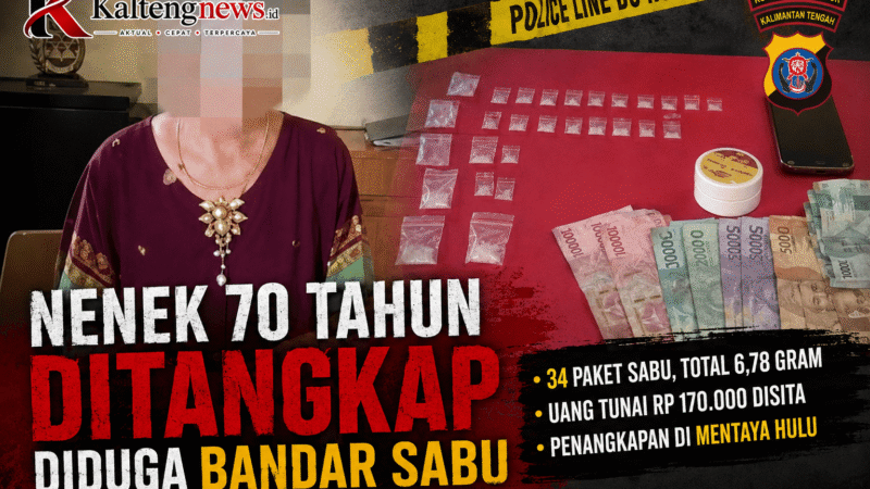 Nenek 70 Tahun Diduga Jadi Bandar Sabu, Polsek Mentaya Hulu Sita 34 Paket Barang Bukti