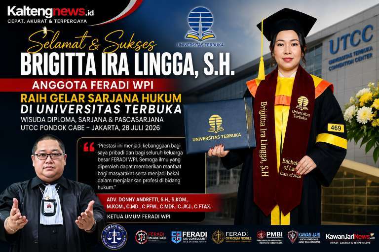 Ketua Umum FERADI WPI Apresiasi Brigitta Ira Lingga Raih Gelar Sarjana Hukum Universitas Terbuka