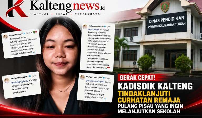 Kadisdik Kalteng Gerak Cepat Tindaklanjuti Curhatan Remaja Pulang Pisau yang Ingin Melanjutkan Sekolah