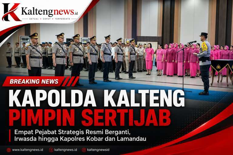 Kapolda Kalteng Pimpin Sertijab Empat Pejabat Strategis, Tegaskan Penguatan Kinerja dan Pelayanan