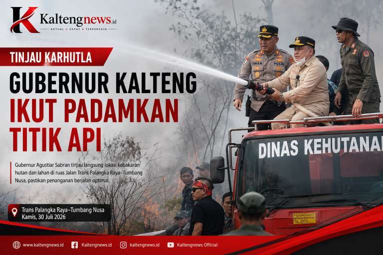 Gubernur Kalteng Tinjau Karhutla, Turun Langsung Padamkan Titik Api di Trans Palangka Raya–Tumbang Nusa