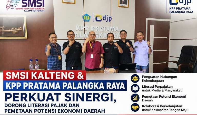 SMSI Kalteng dan KPP Pratama Palangka Raya Perkuat Sinergi, Dorong Literasi Pajak dan Pemetaan Potensi Ekonomi Daerah