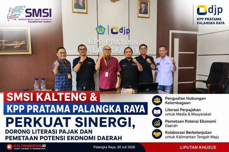 SMSI Kalteng dan KPP Pratama Palangka Raya Perkuat Sinergi, Dorong Literasi Pajak dan Pemetaan Potensi Ekonomi Daerah