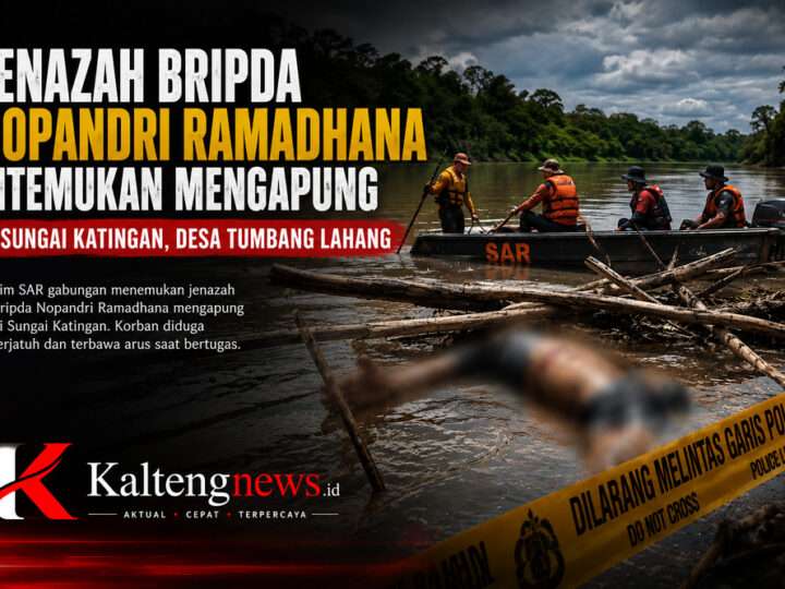 Bripda Nopandri Ditemukan Tewas Mengapung di Sungai Katingan