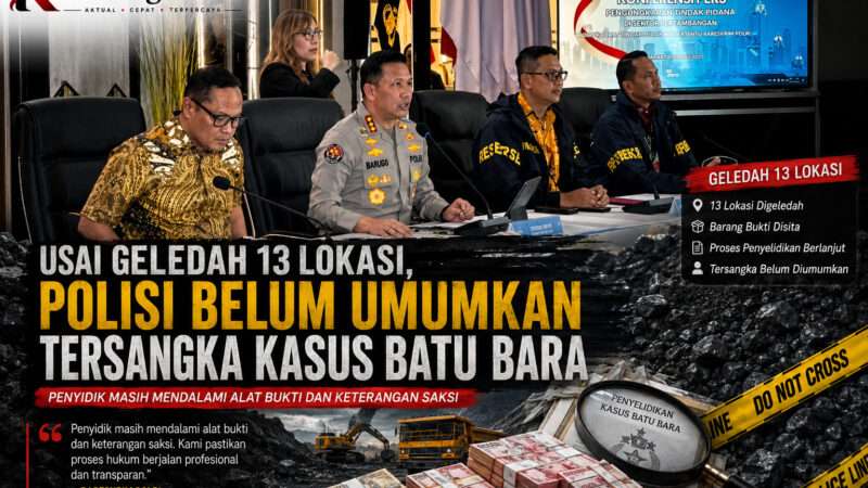 Usai Geledah 13 Lokasi, Polisi Belum Umumkan Tersangka Kasus Batu Bara
