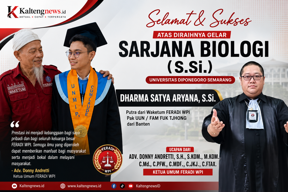 Ketua Umum FERADI WPI Ucapkan Selamat kepada Dharma Satya Aryana Raih Gelar Sarjana Biologi Universitas Diponegoro