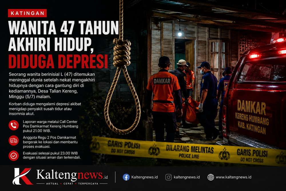 Diduga Alami Depresi, Warga Katingan Ditemukan Meninggal Gantung Diri di Rumahnya