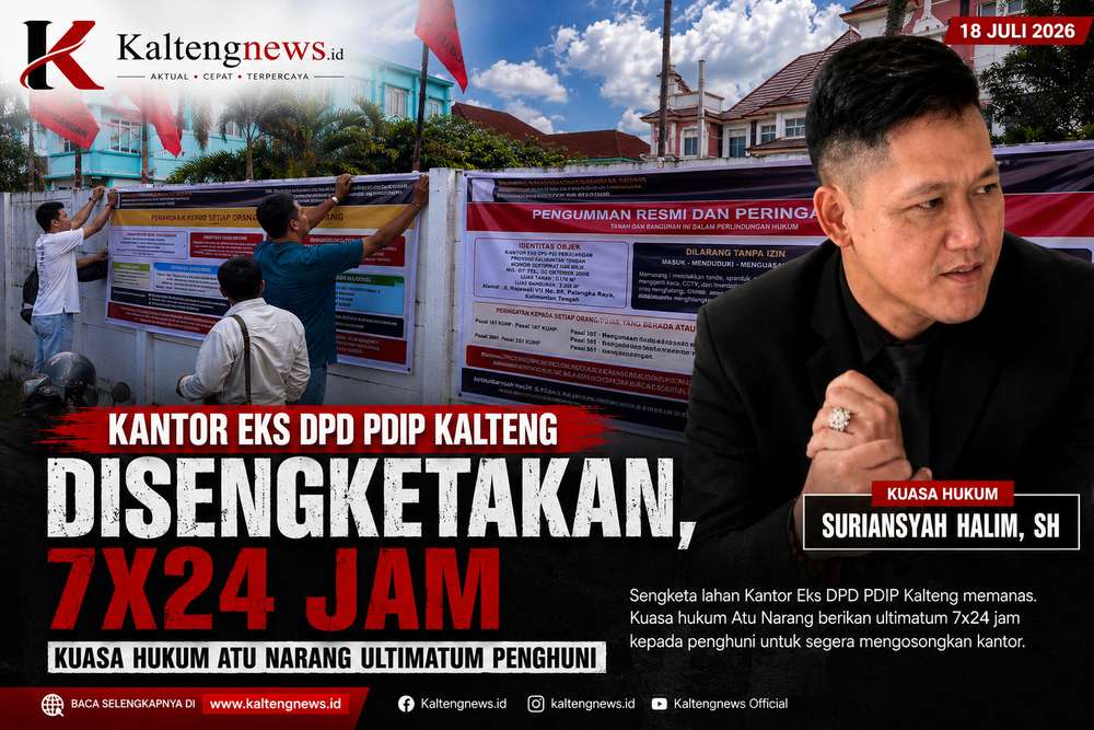 Kantor Eks DPD PDIP Kalteng Disengketakan, Penghuni Diberi Ultimatum 7×24 Jam