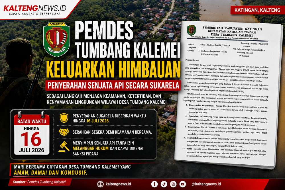 Pemdes Tumbang Kalemei Imbau Warga Serahkan Senjata Api Ilegal Secara Sukarela